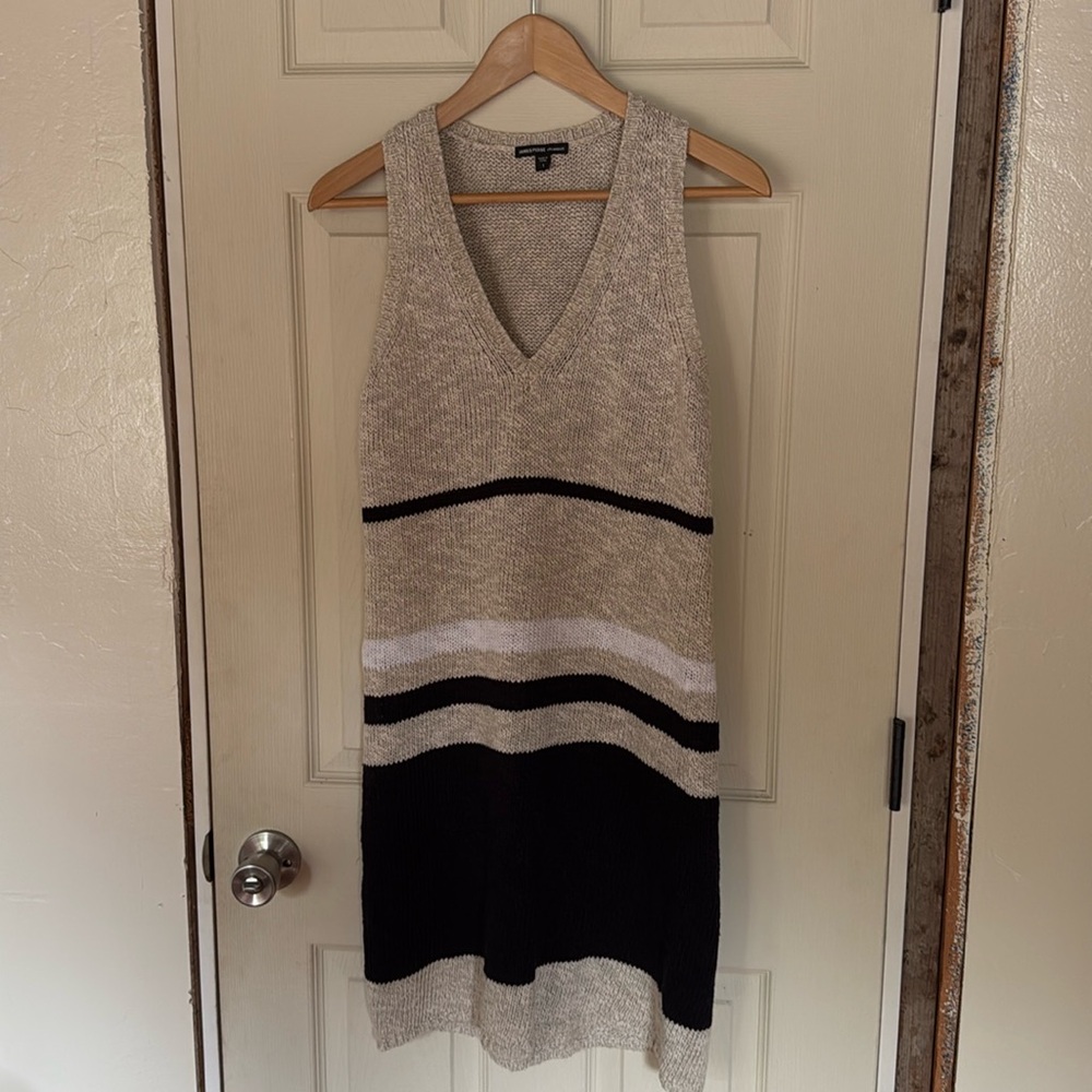 James Perse Colorblock Knit Dress, size 1 cotton/linen blend, NWOT
